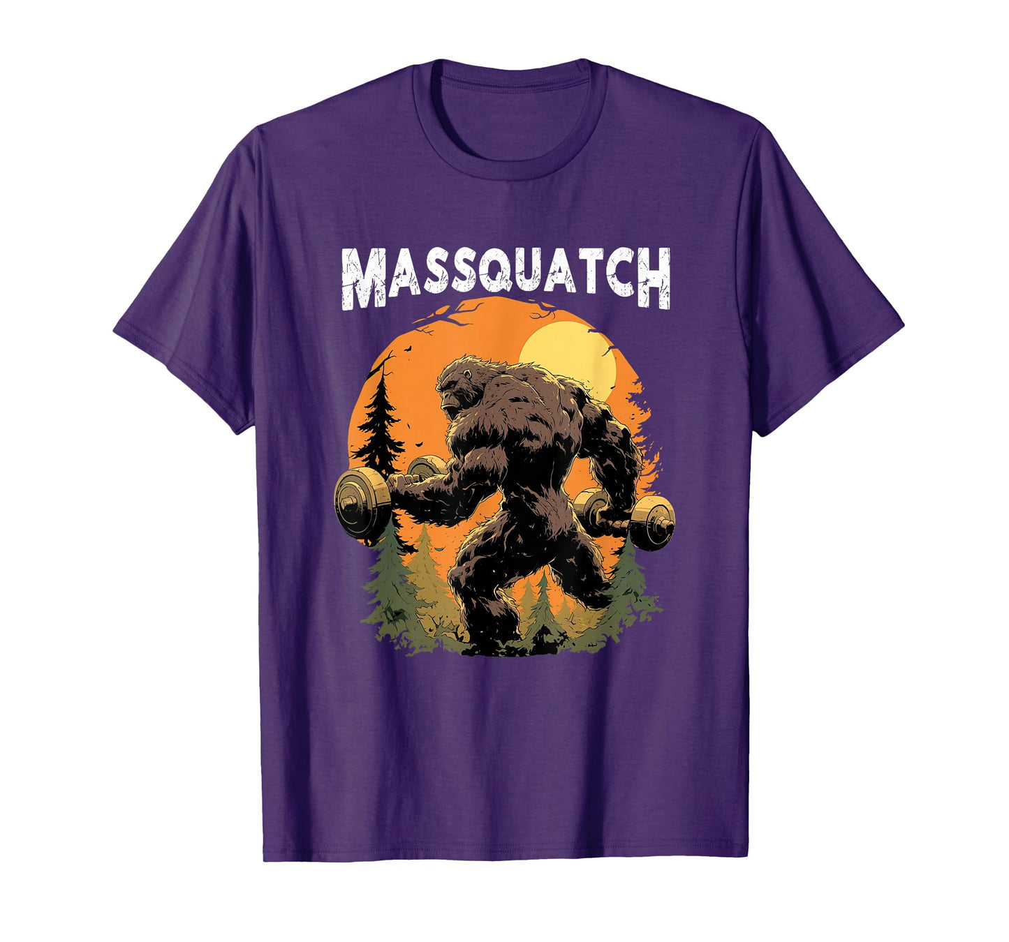 Hairy Animal Workout Merch Bigfoot Massquatch Funny Sasquatch Workout Gym Weightlifter T-Shirt
