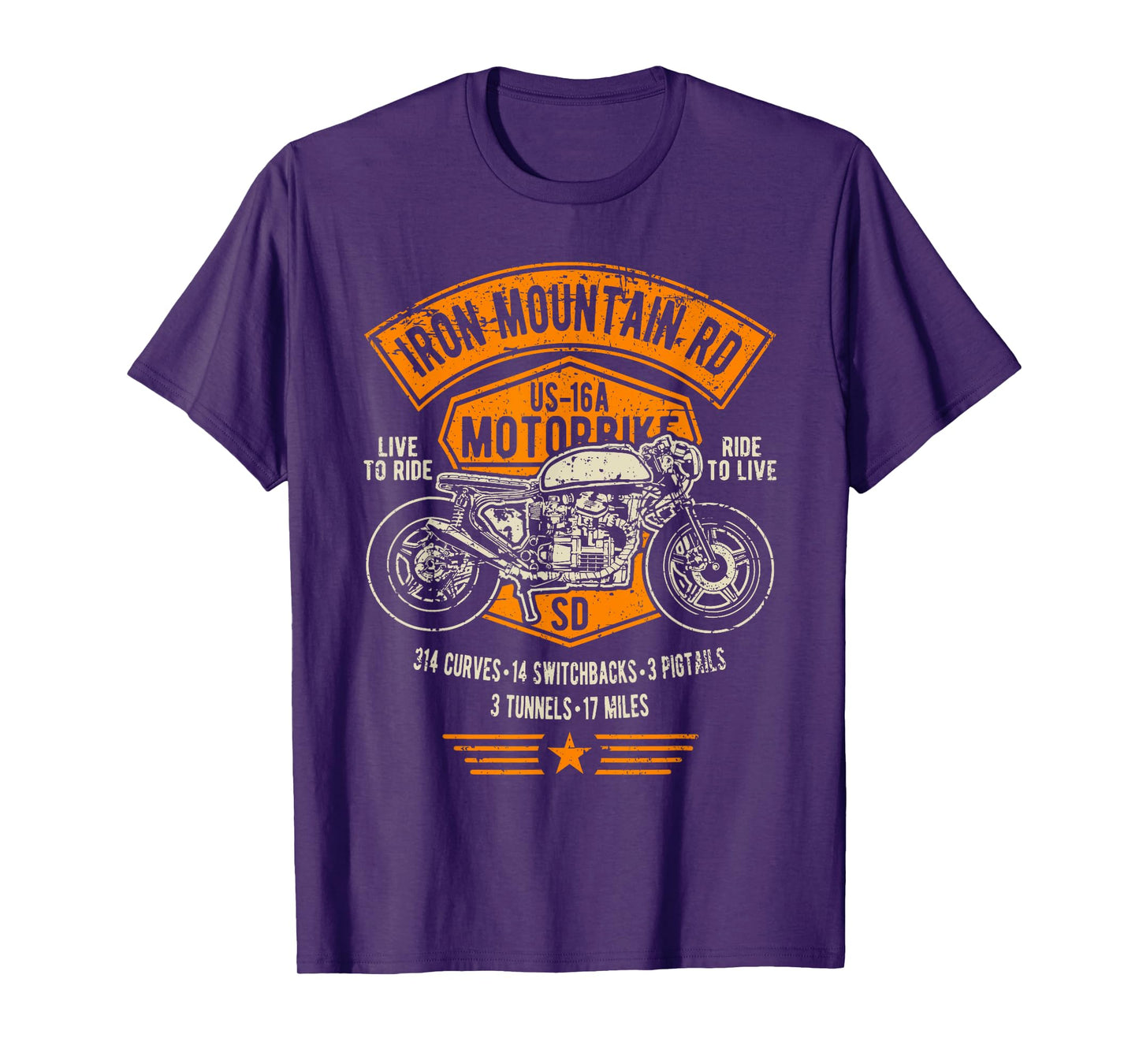 Iron Mountain Road US-16A South Dakota Motorcycle Design T-Shirt