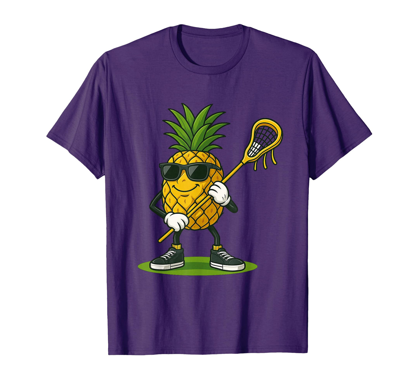 Funny Lacrosse LAX Pineapple Kids Men Women Lacrosse Player T-Shirt