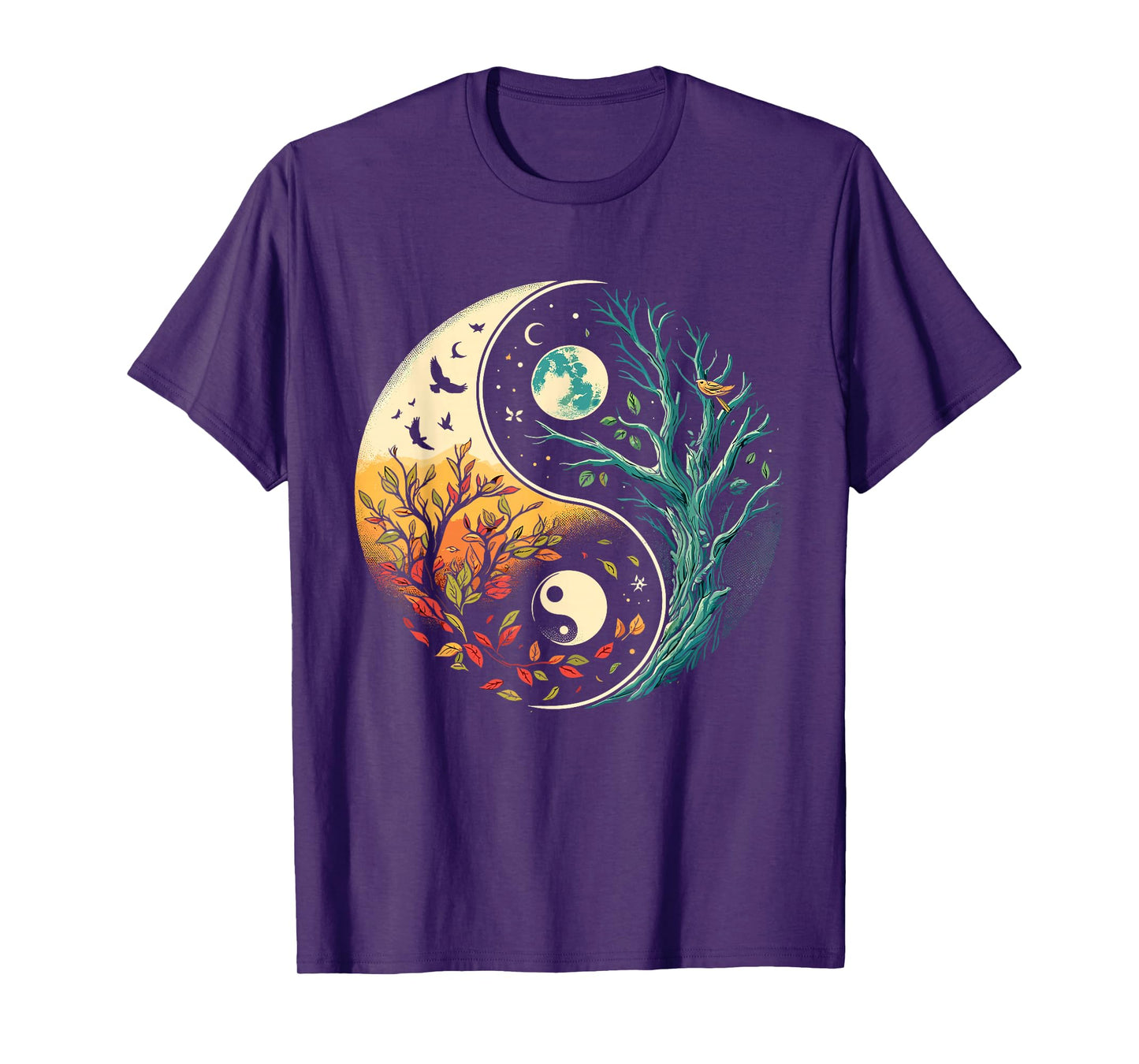 Yin Yang Tree Japanese Buddhist Zen T-Shirt