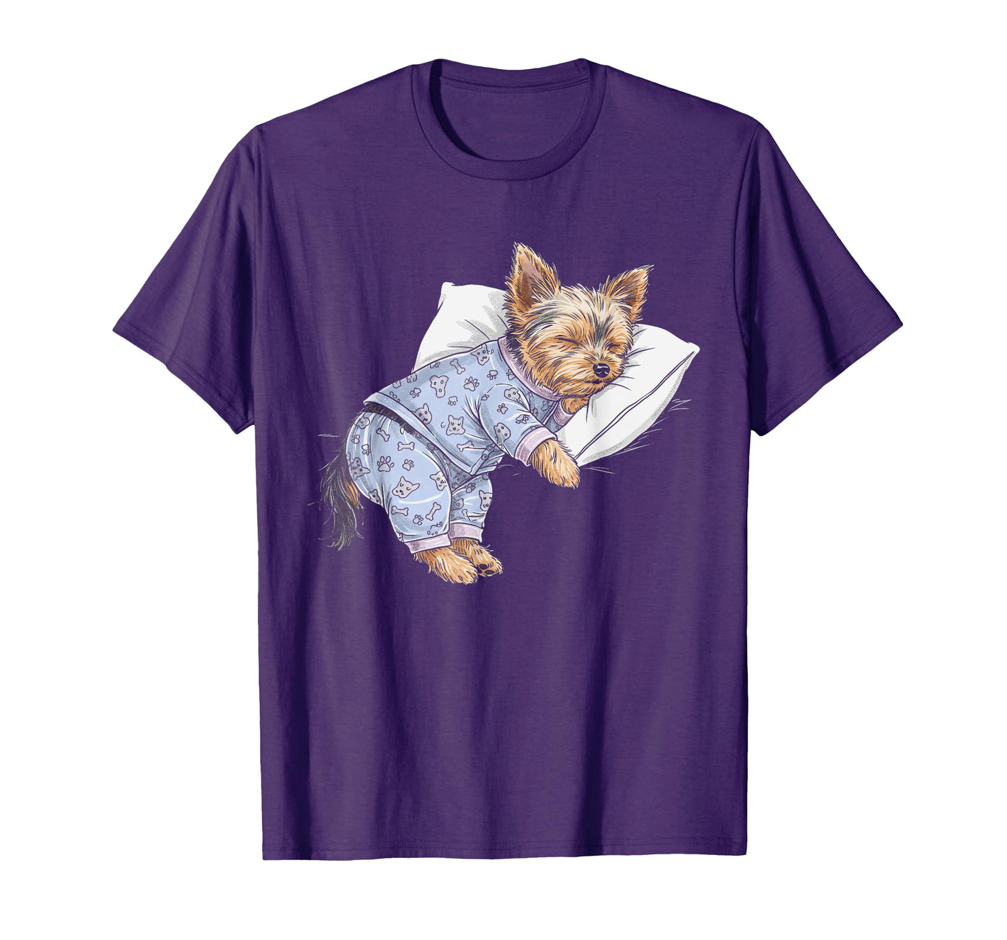 Funny Sleepy Yorkshire Terrier Pajama Men Women Kids Yorkie T-Shirt