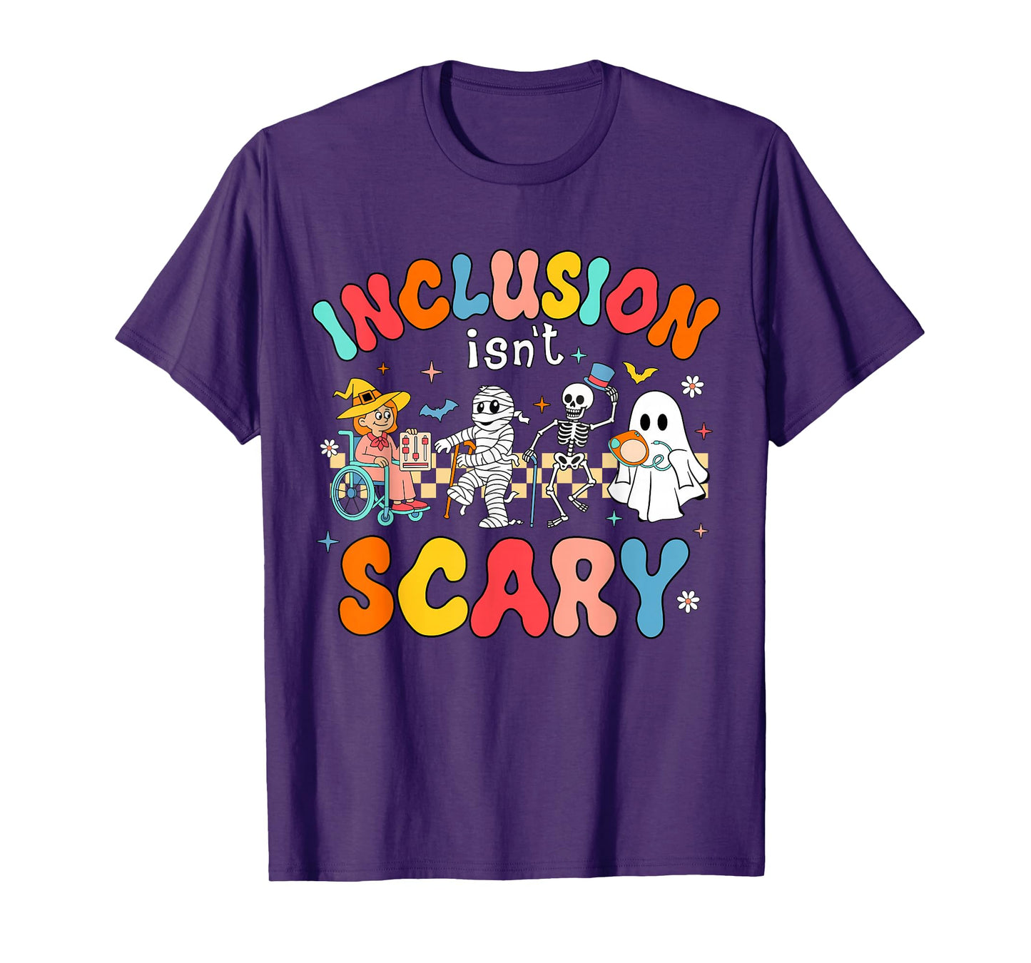 Inclusion Isn't Scary Ghost Mummy Halloween SLP Sped Teacher T-Shirt