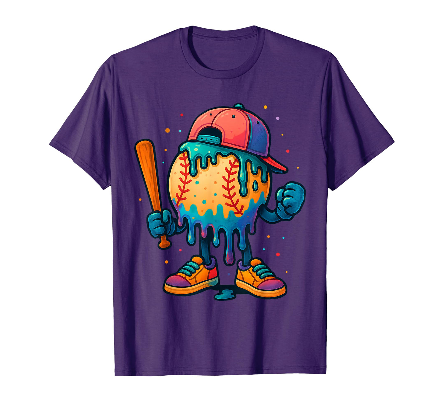 Baseball Drip Ice Cream Drip Sport Player Kids Youth Boys T-Shirt