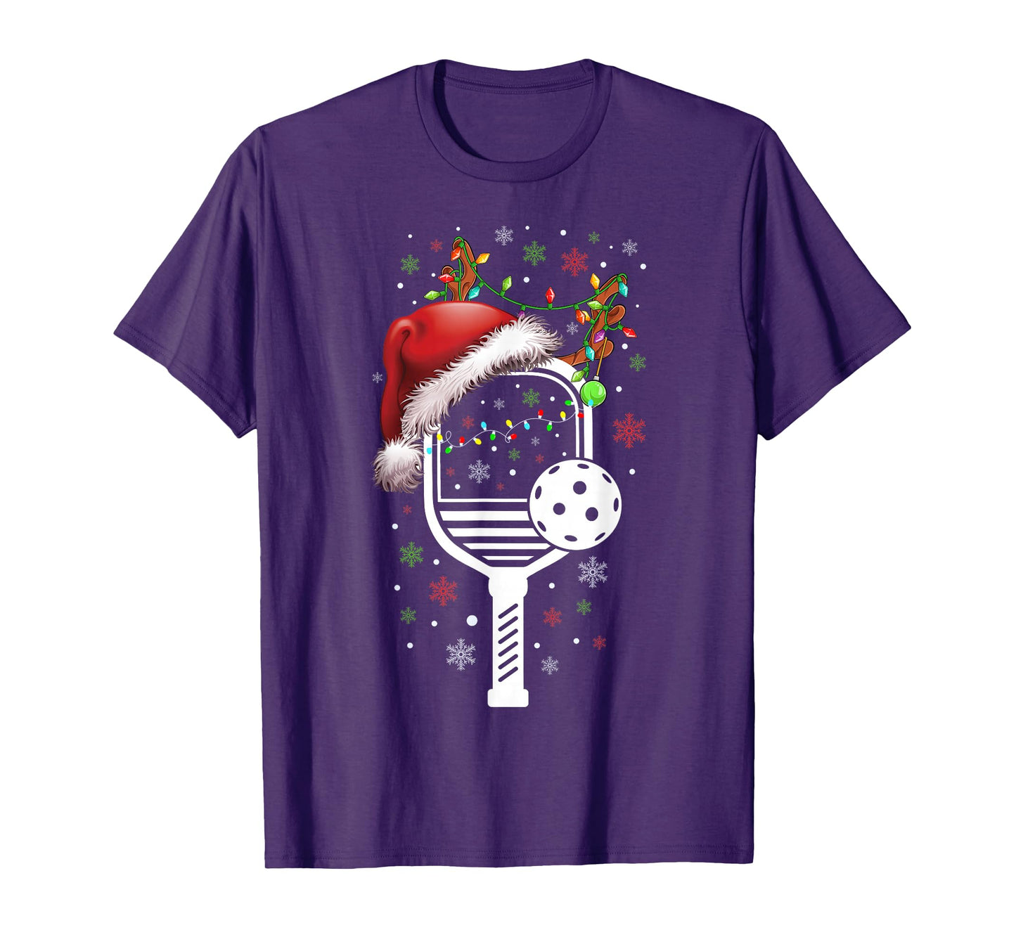 Pickleball Player Christmas Holiday Reindeer Xmas Women Men T-Shirt