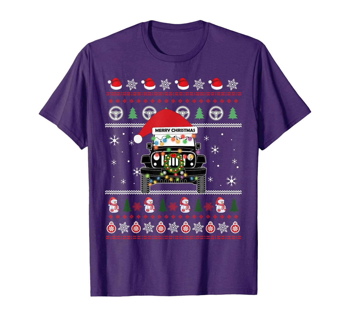 Merry Jeepmas Ugly Light Christmas T-Shirt