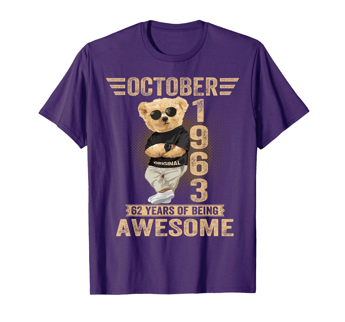 October 62nd Birthday Men Women 1963 Awesome Teddy Bear T-Shirt