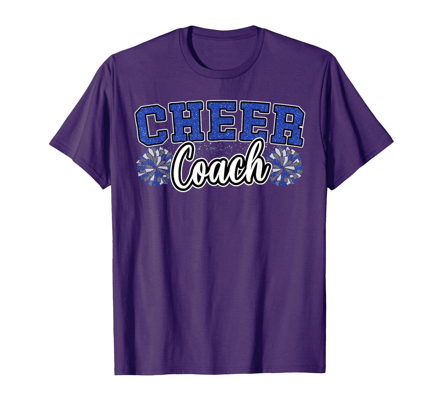 Loud Proud Cheer Coach Pom Poms Blue Cheerleader Women T-Shirt