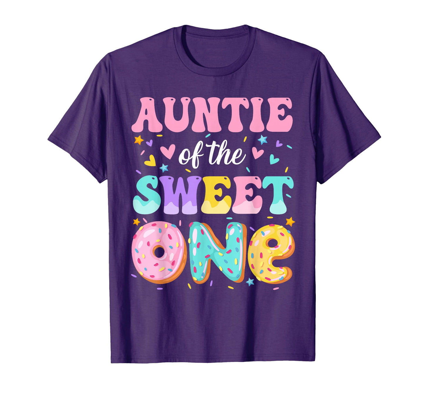 Auntie Of The Sweet One 1st Birthday Donut Bday Party T-Shirt