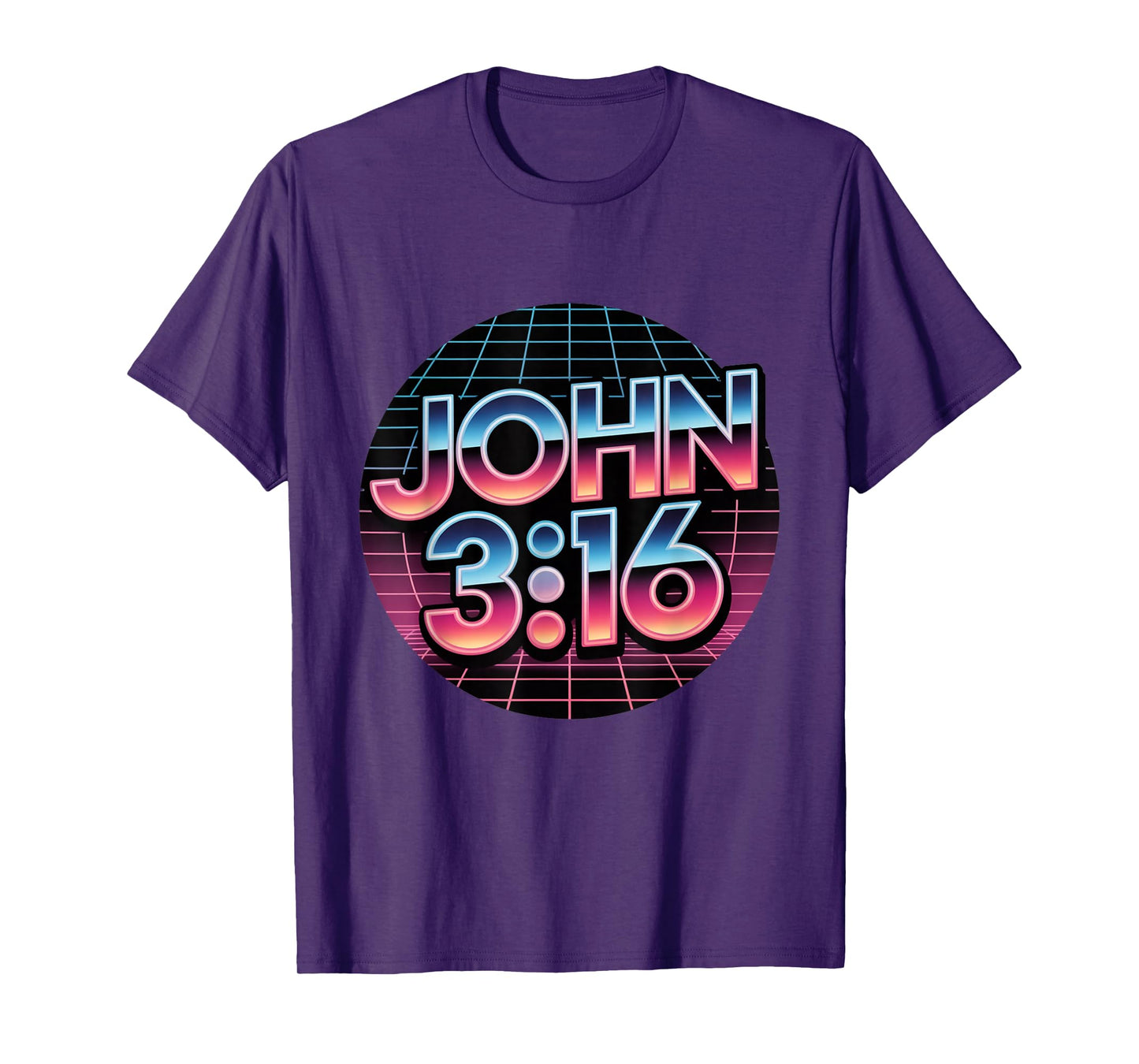 John 3:16 80s Retro Christian Faith Design T-Shirt