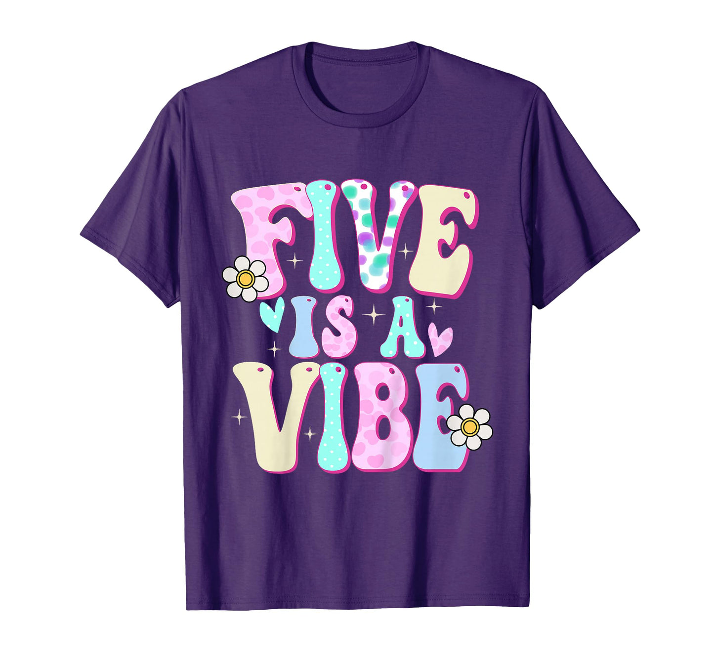 Five is a Vibe Girl Gifts 5th Birthday 5 Year Old T-Shirt