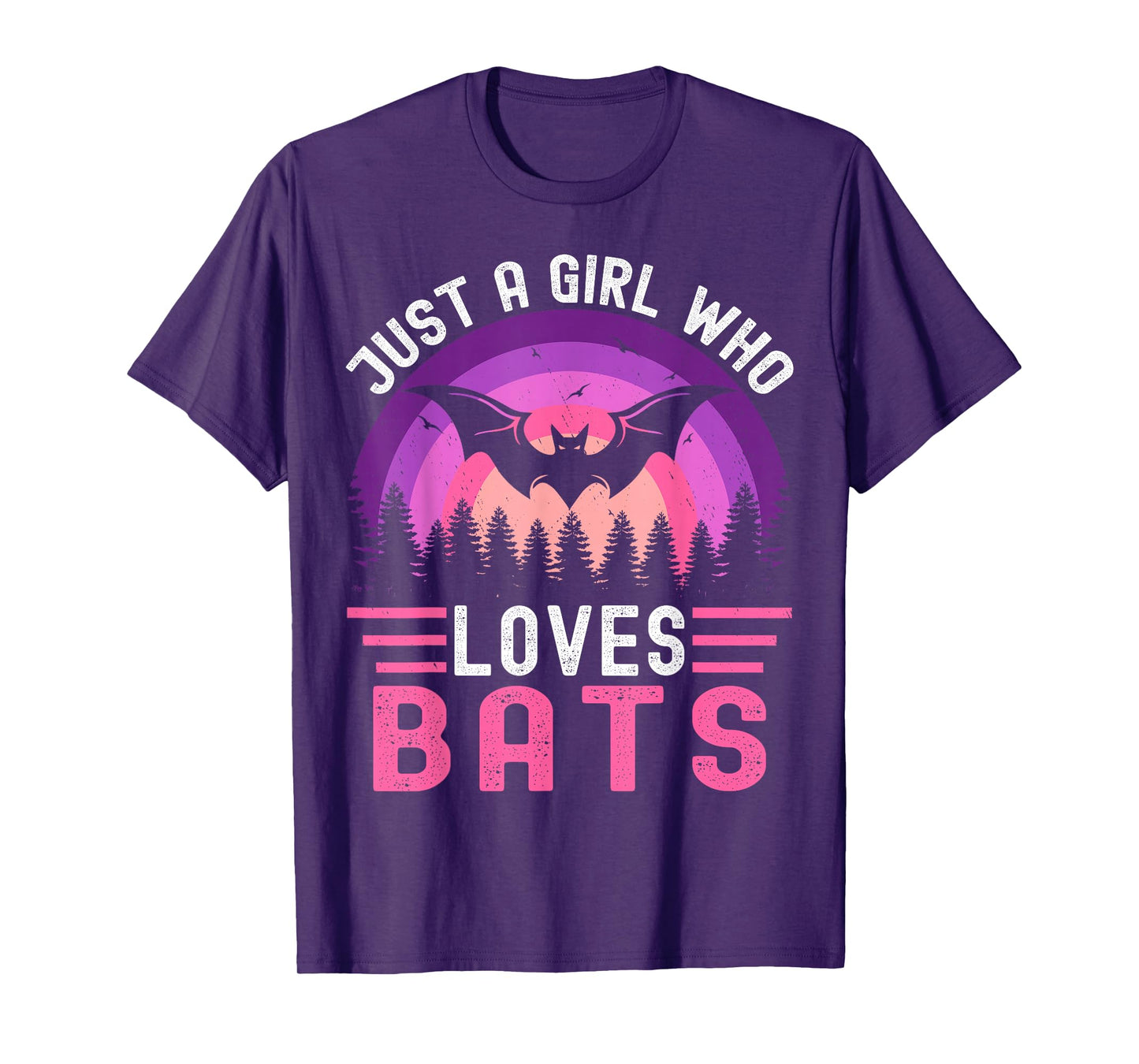 Vintage Bat Just a Girl Who Loves Bats Funny Bat Halloween T-Shirt