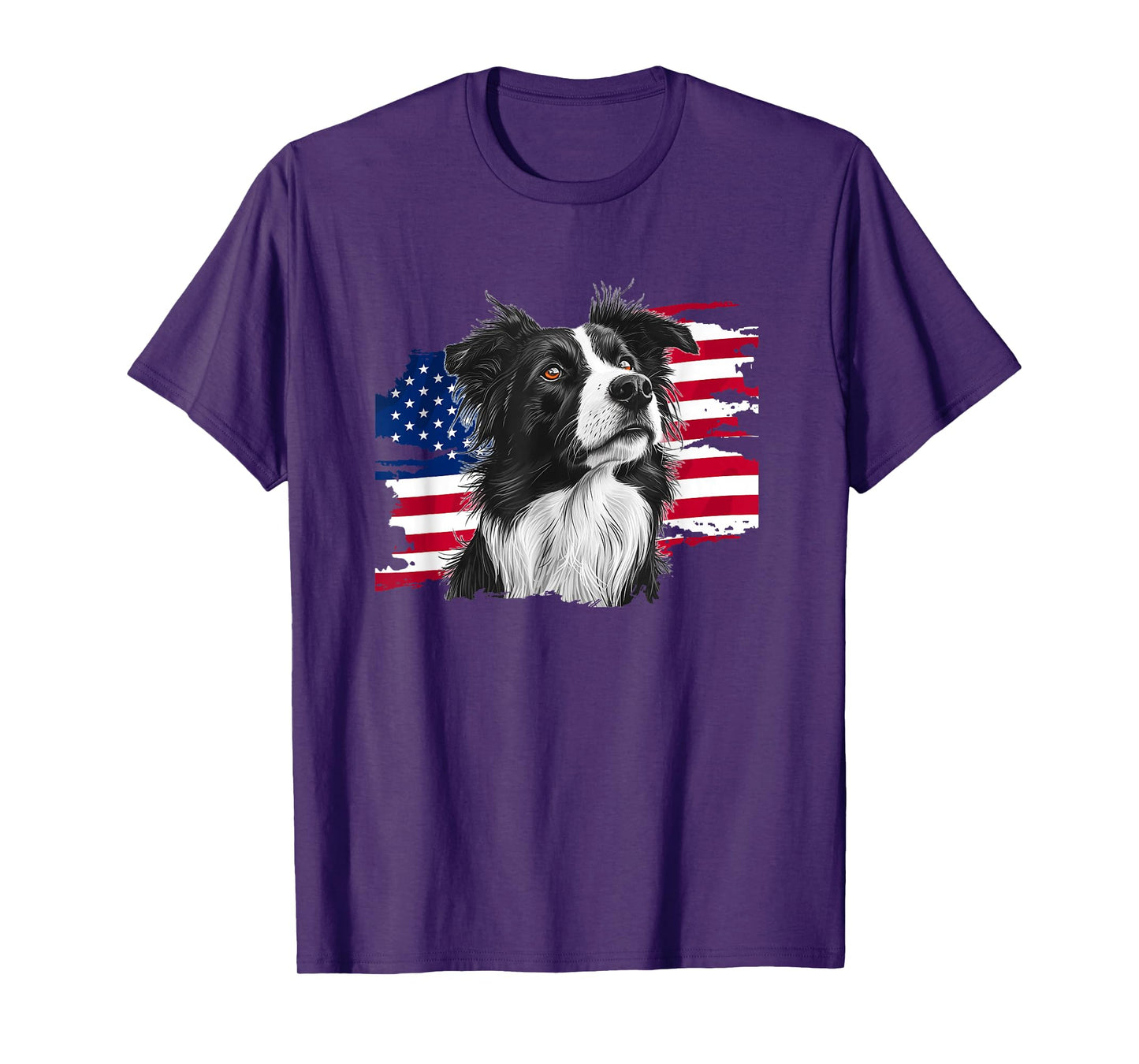 USA Flag 4th of July Border Collie Lover T-Shirt