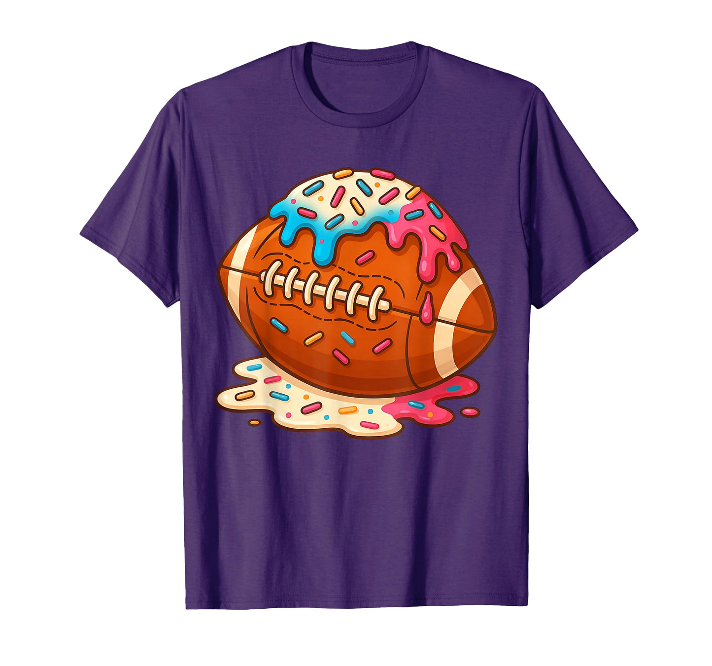 Football Drip Boys Ice Cream Drippy Funny Sprinkles Game Day T-Shirt
