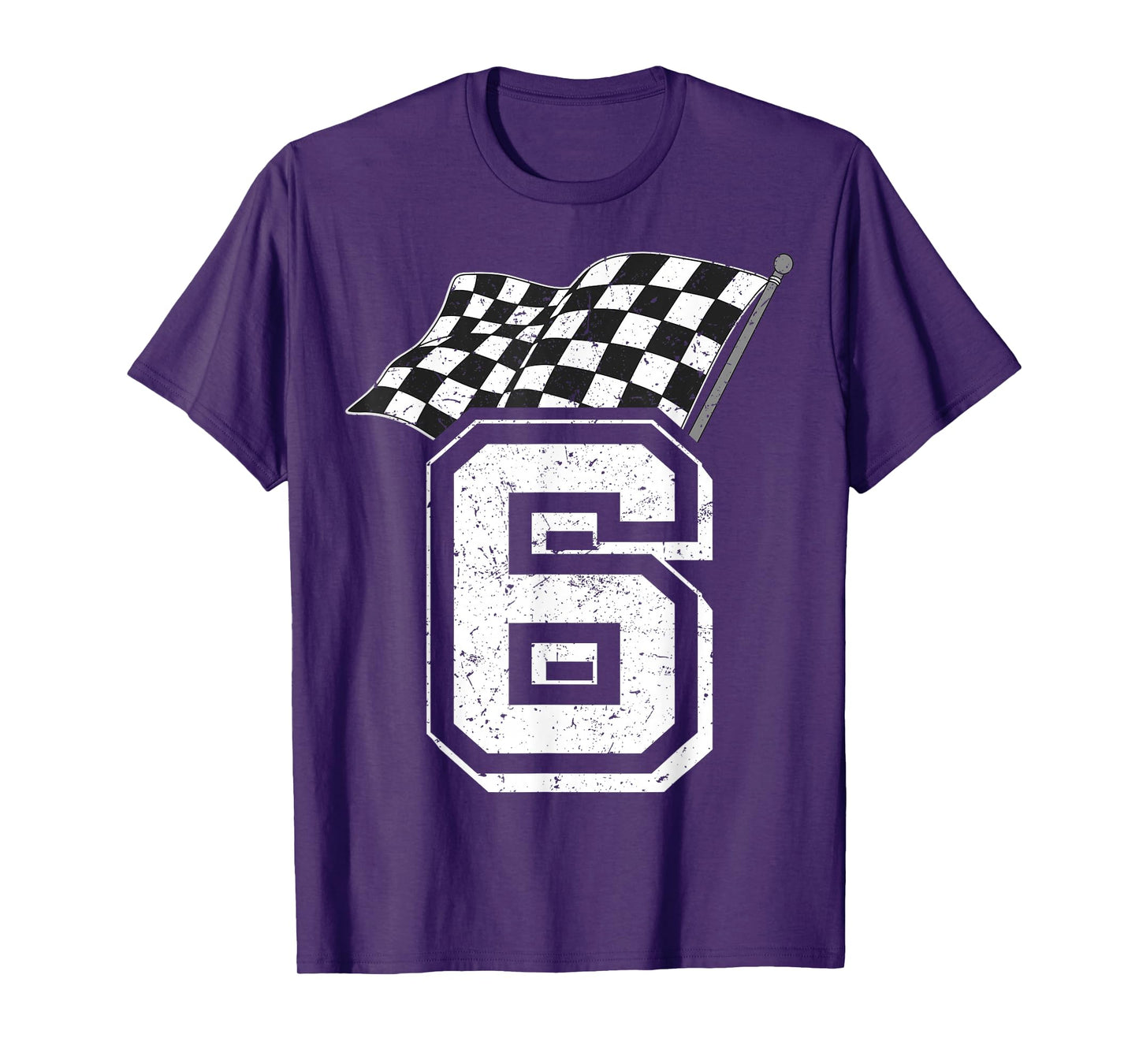 Birthday Boy Number 6 Racing Flag 6th Birthday Race Car T-Shirt