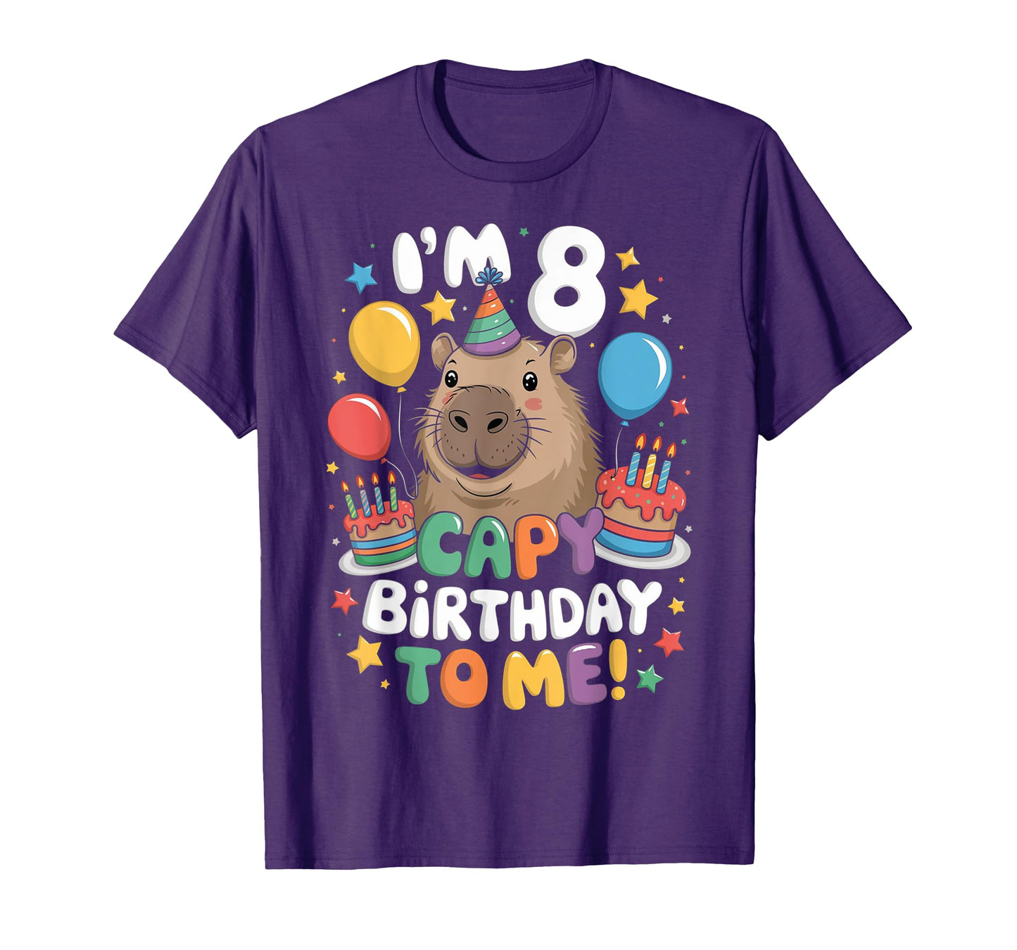 I'm 8 Year Old Capy Birthday To Me 8th Birthday Capybara T-Shirt