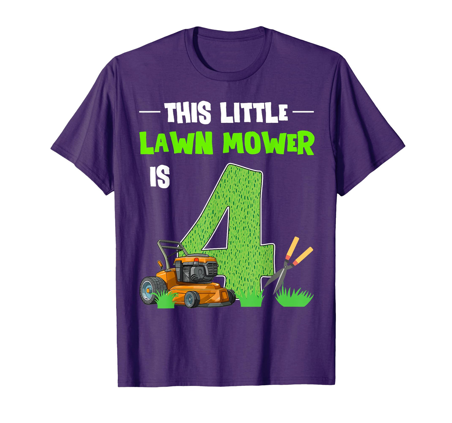 This Little Lawn Mower Is 4 Mowing 4th Bday 4 Years Old T-Shirt