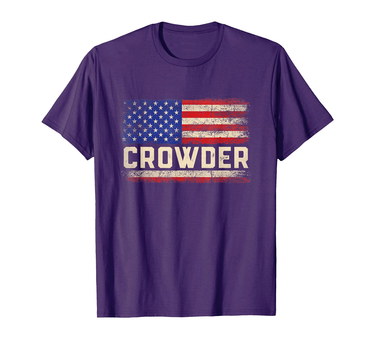 CROWDER Last Name Shirt CROWDER Name American Flag T-Shirt