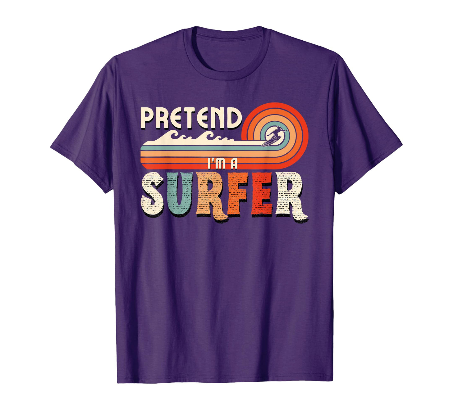 Pretend I'm A Surfer Retro Family Matching Halloween Costume T-Shirt