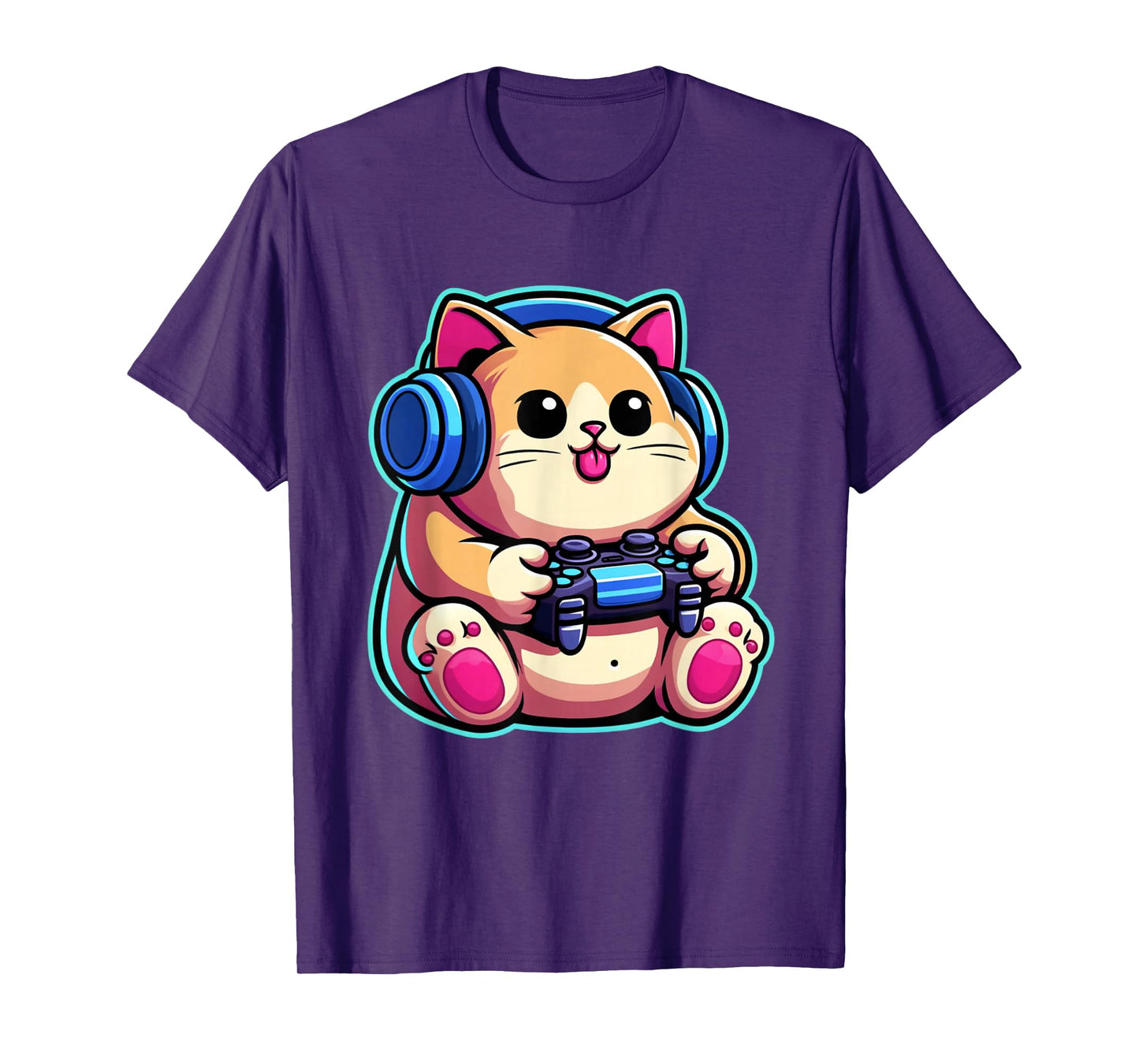 Funny Cat Gamer Gaming Cat Video Game T-Shirt