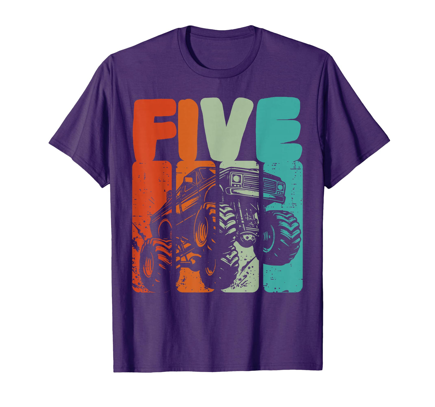 5th Birthday Monster Truck Five 5 Year Old Boys Kids Youth T-Shirt