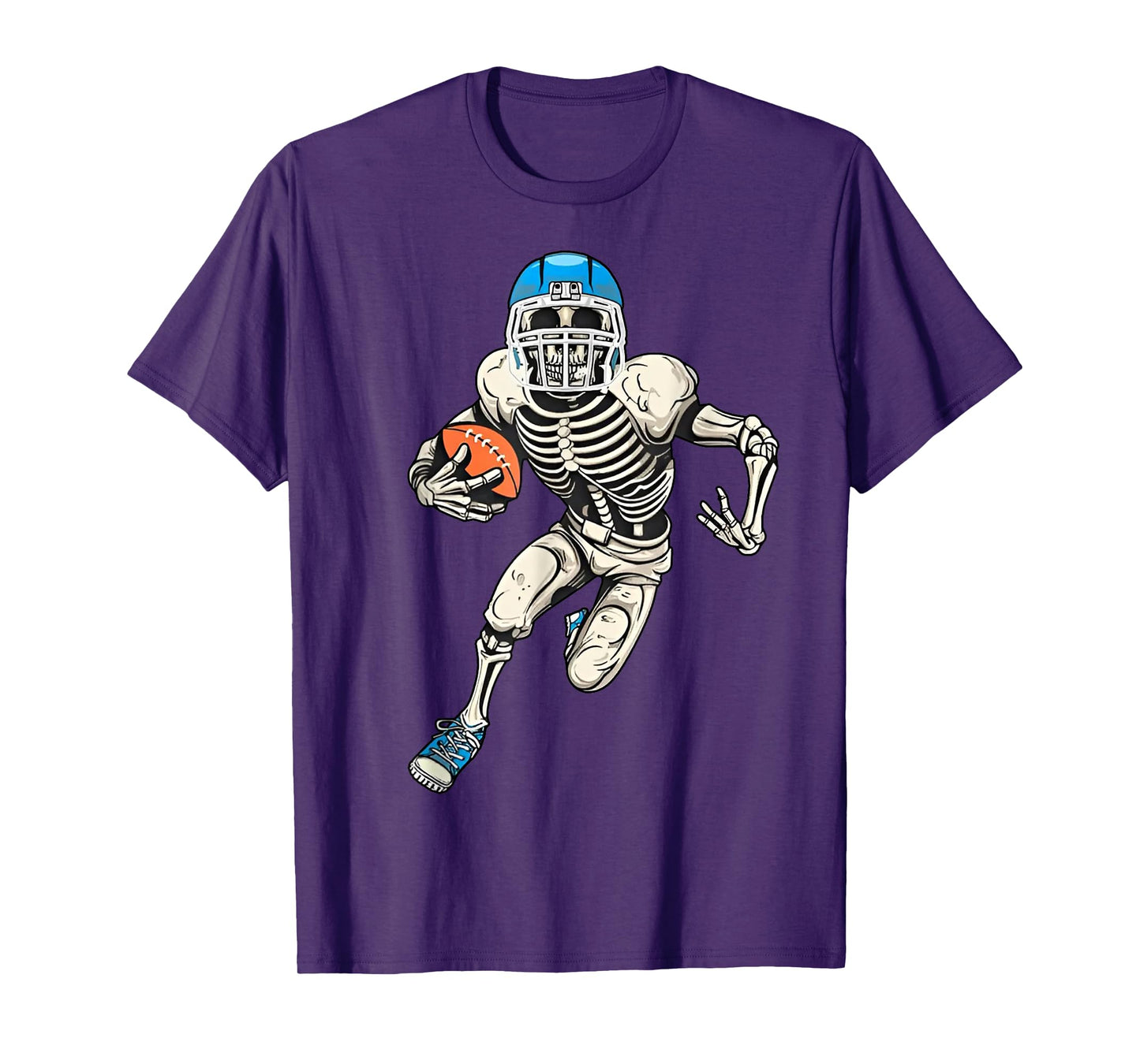 American Football Skeleton Halloween Men Boys Football Fan T-Shirt