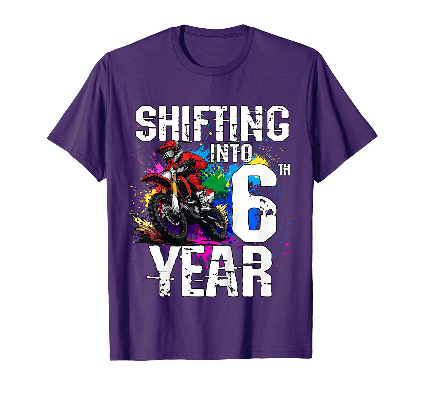 6th Birthday Party Dirt Bike Boy 6 Years Old Dirt Biker T-Shirt