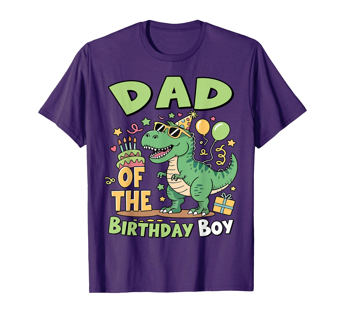 Dad of The Birthday Boy T Rex Dinosaur Family Party Mens T-Shirt