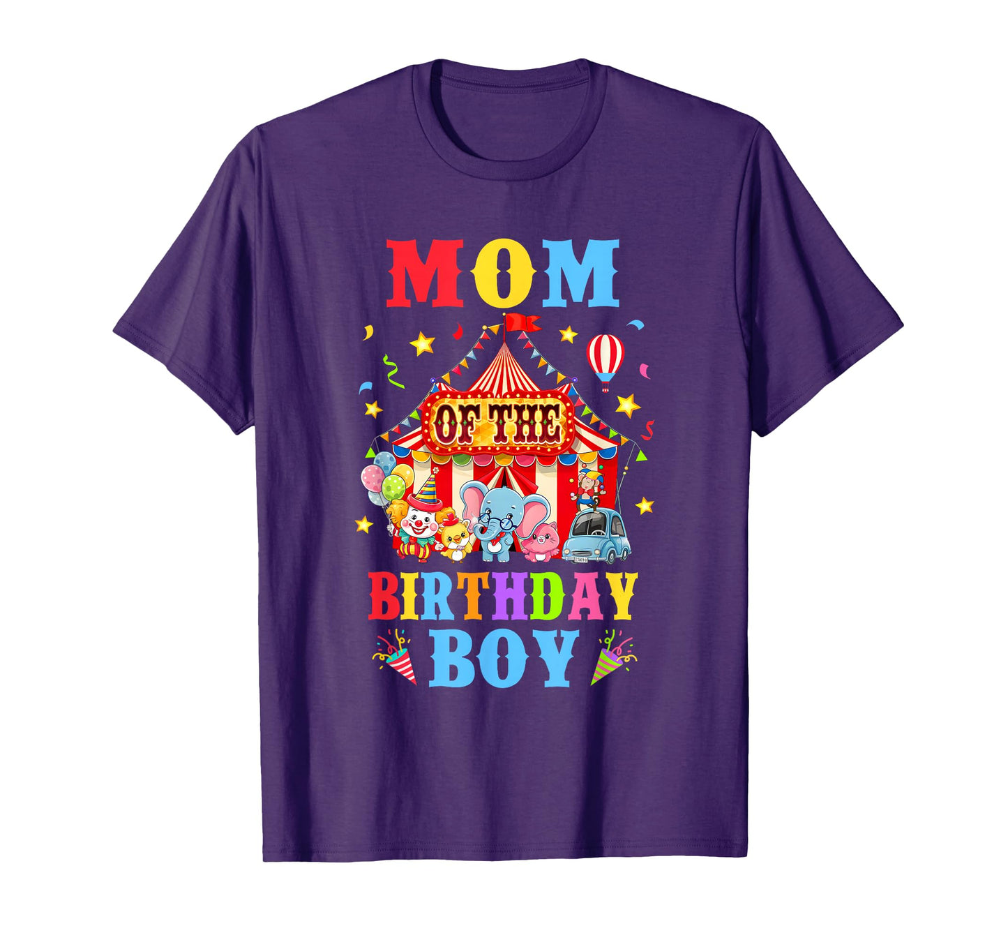 Mom Of The Birthday For Boy Circus Carnival Theme Party T-Shirt