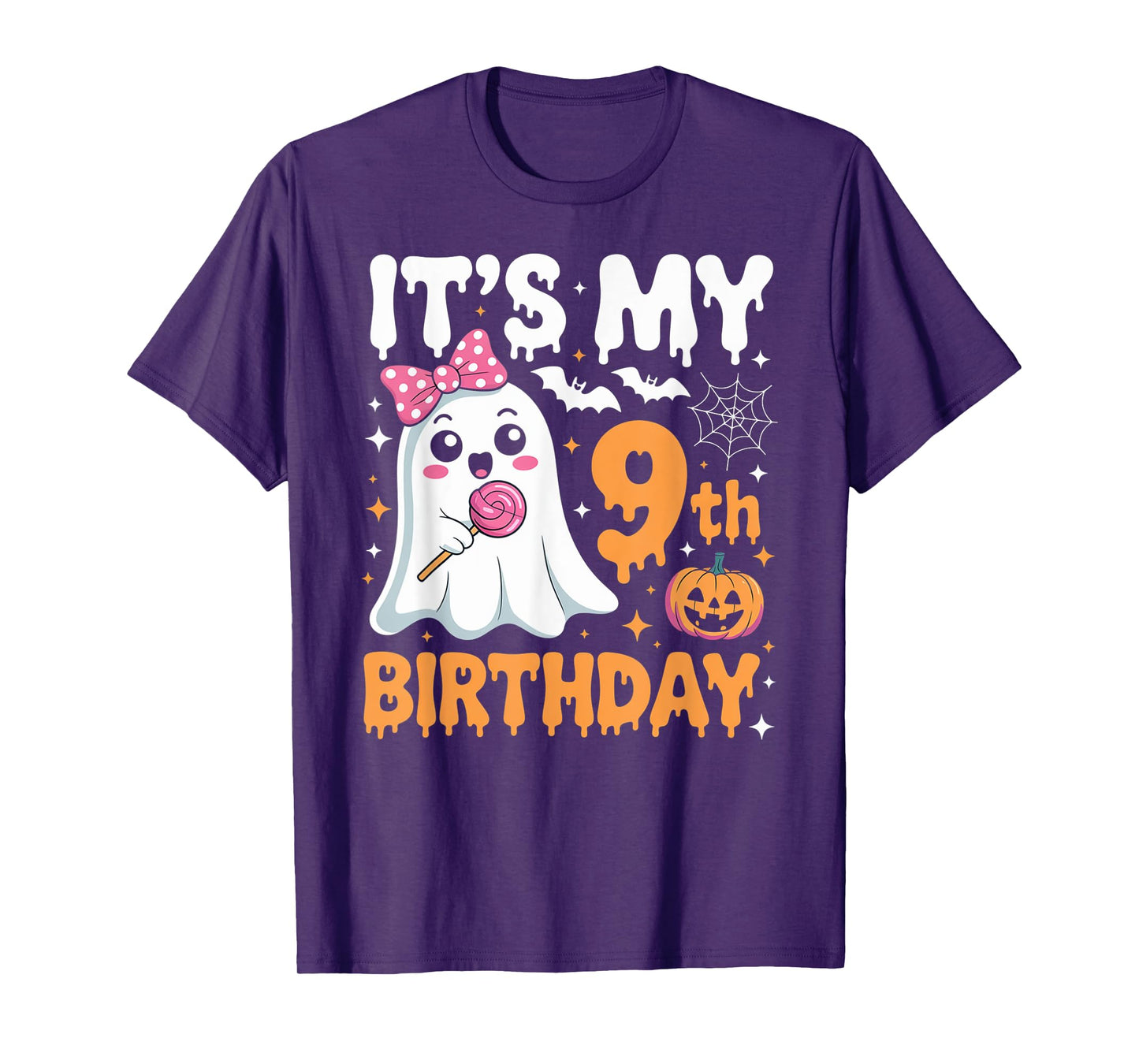 It's My 9th Birthday 9 Years Old Ghost Pumpkin Halloween T-Shirt