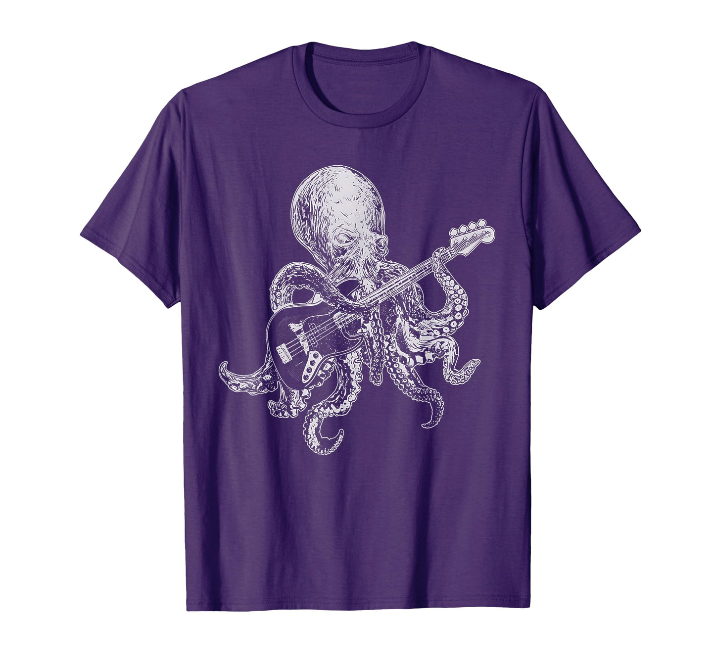 Octopus Playing Bass Guitar Shirt for Men Dad Octopus Lover T-Shirt