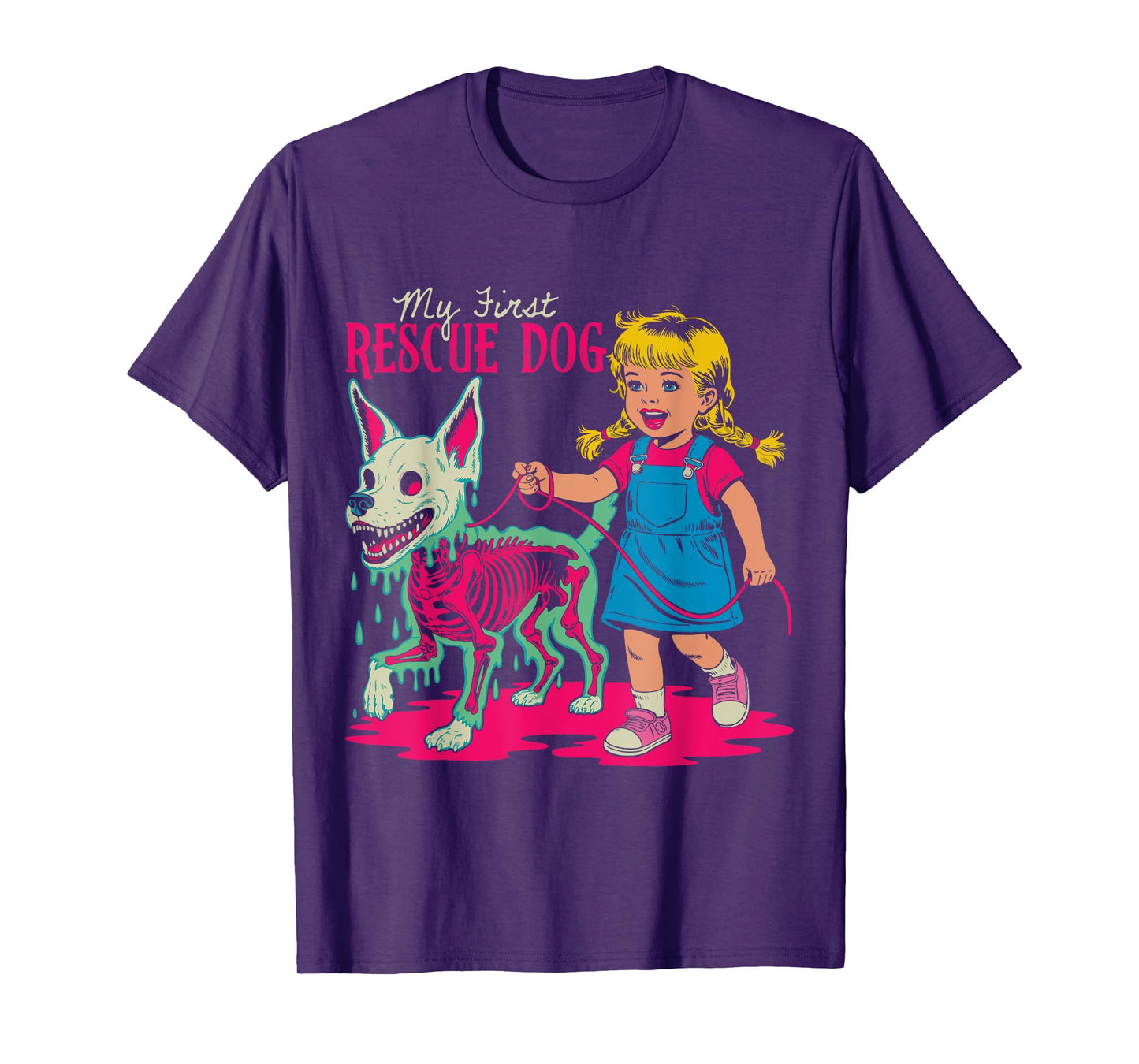 My First Rescue Dog Halloween Creepy Zombie Skeleton T-Shirt