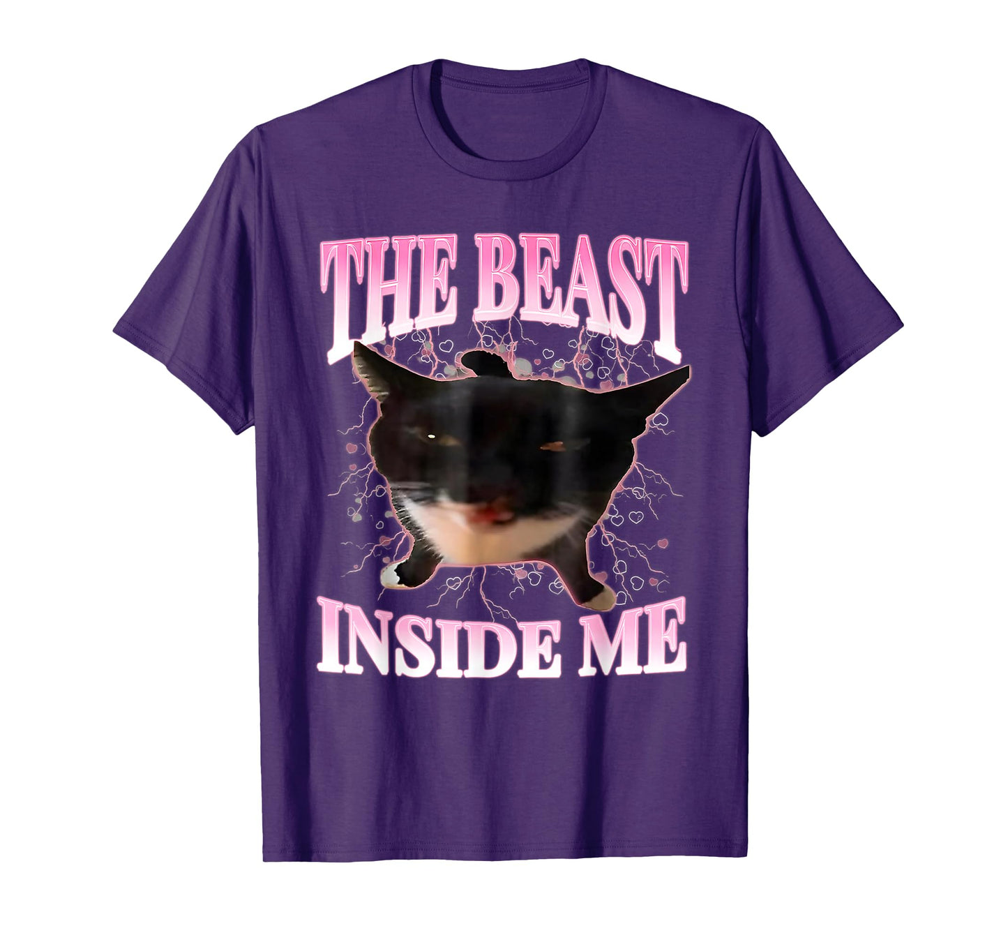 The Beast Inside Me Funny Cat Humor Cute Silly Cat Meme T-Shirt