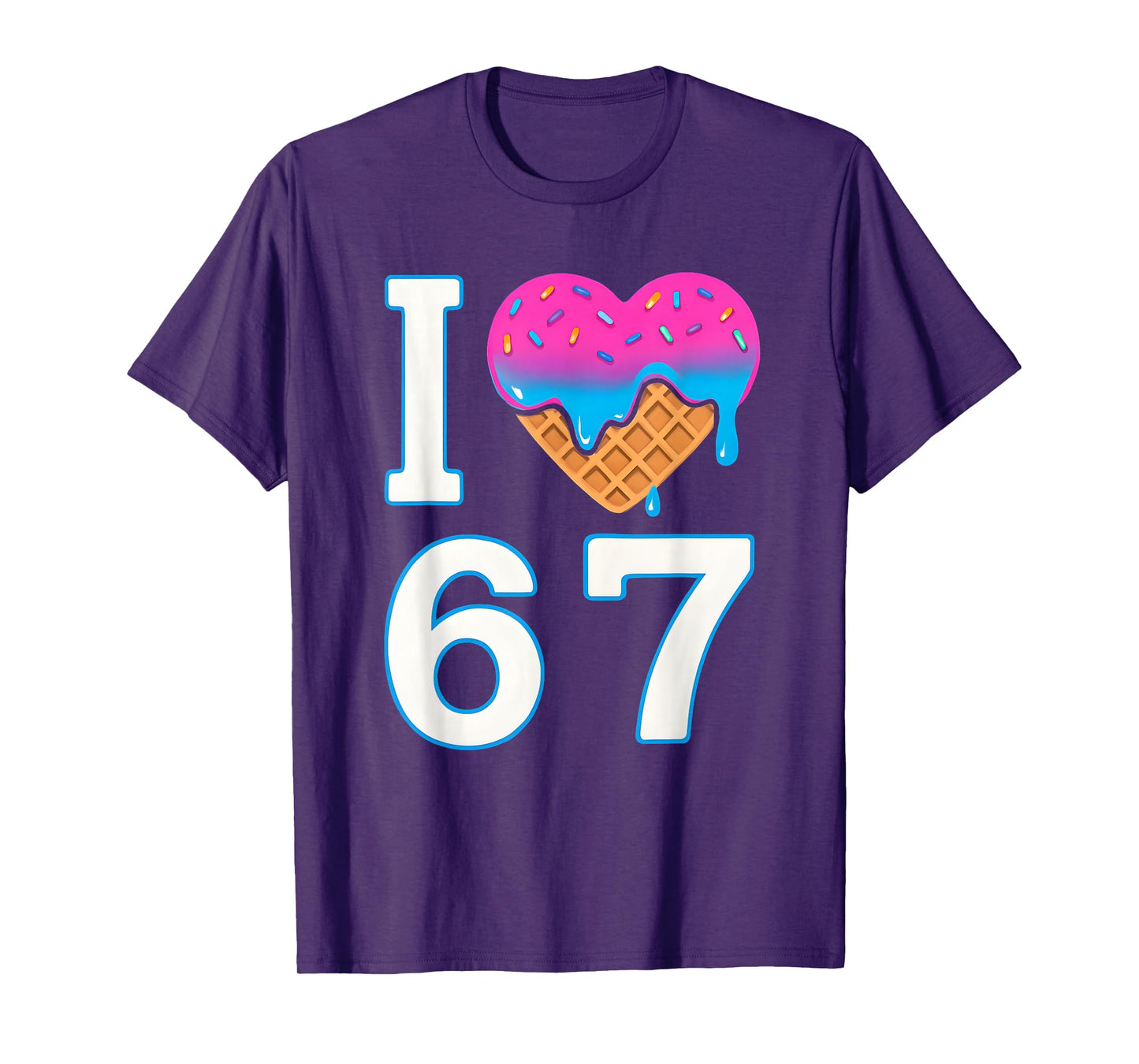 I Love 67 Meme Heart 6 7 Merch Stuff Six Seven Ice Cream T-Shirt