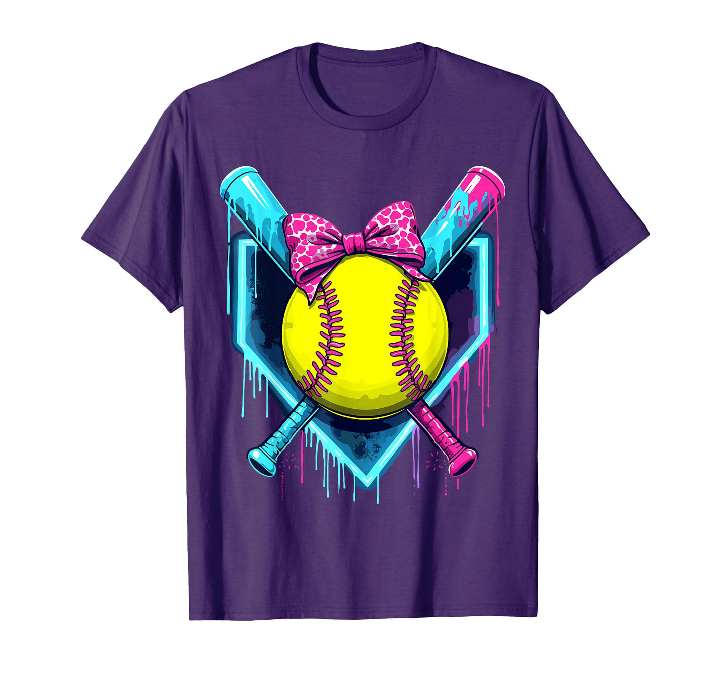 Softball Ice Cream Dripping Softball T-Shirt
