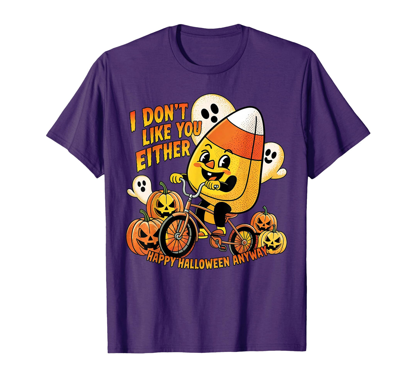 Halloween Costume Funny Candy Corn I Don't Like You Either T-Shirt