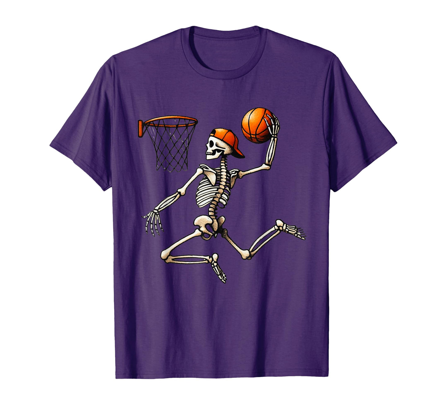 Skeleton Basketball Halloween Costume Funny Men Boys Kids T-Shirt
