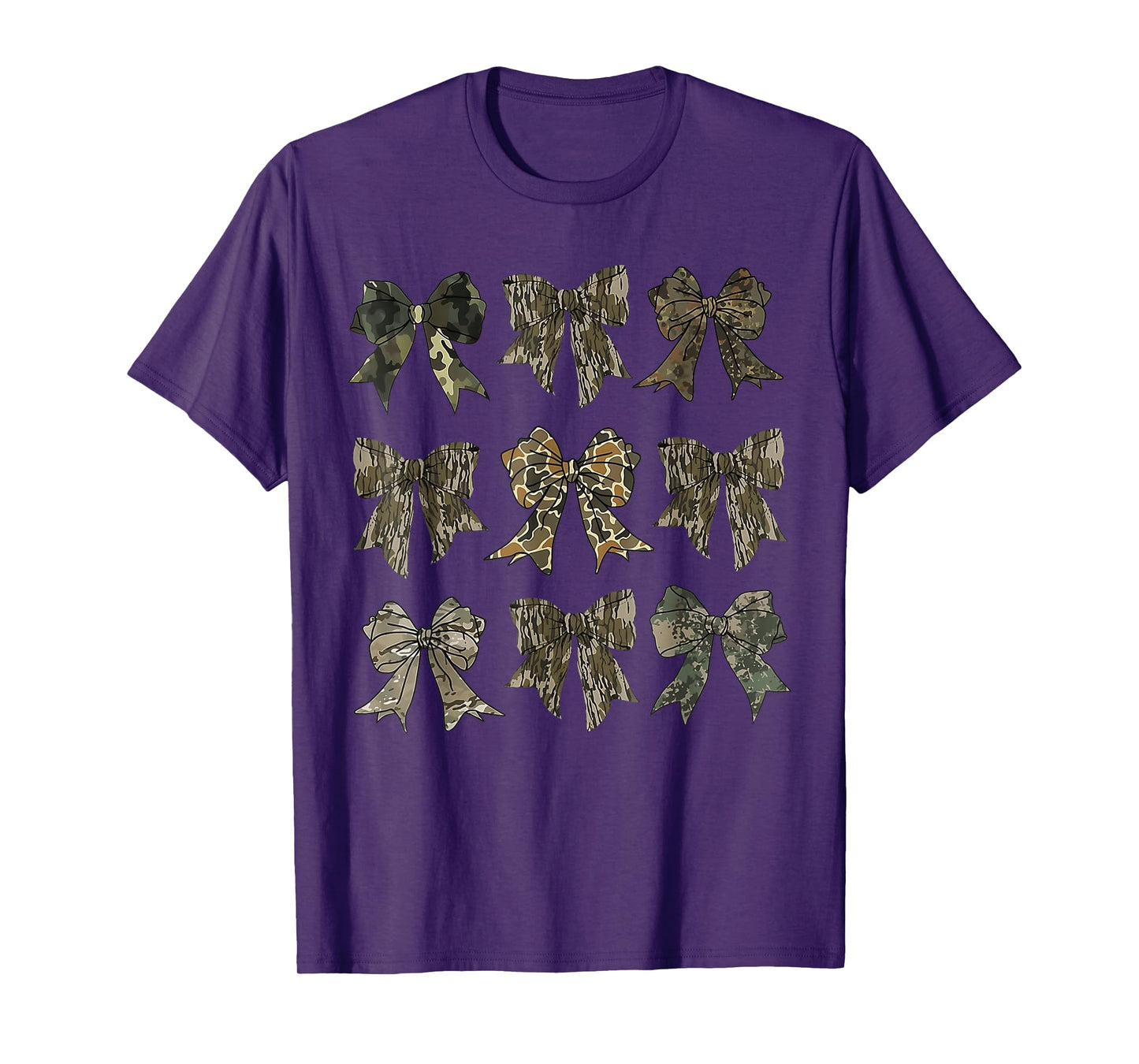 Camouflage Old Camo Bow Camo Coquette Bow Hunting Women Girl T-Shirt