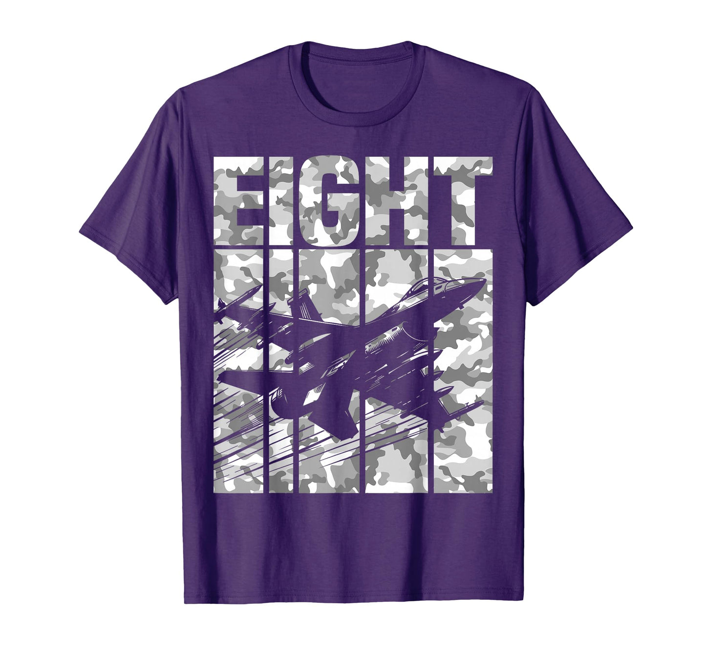 Military Fighter Jet Camo Eight Year Old Boys 8th Birthday T-Shirt