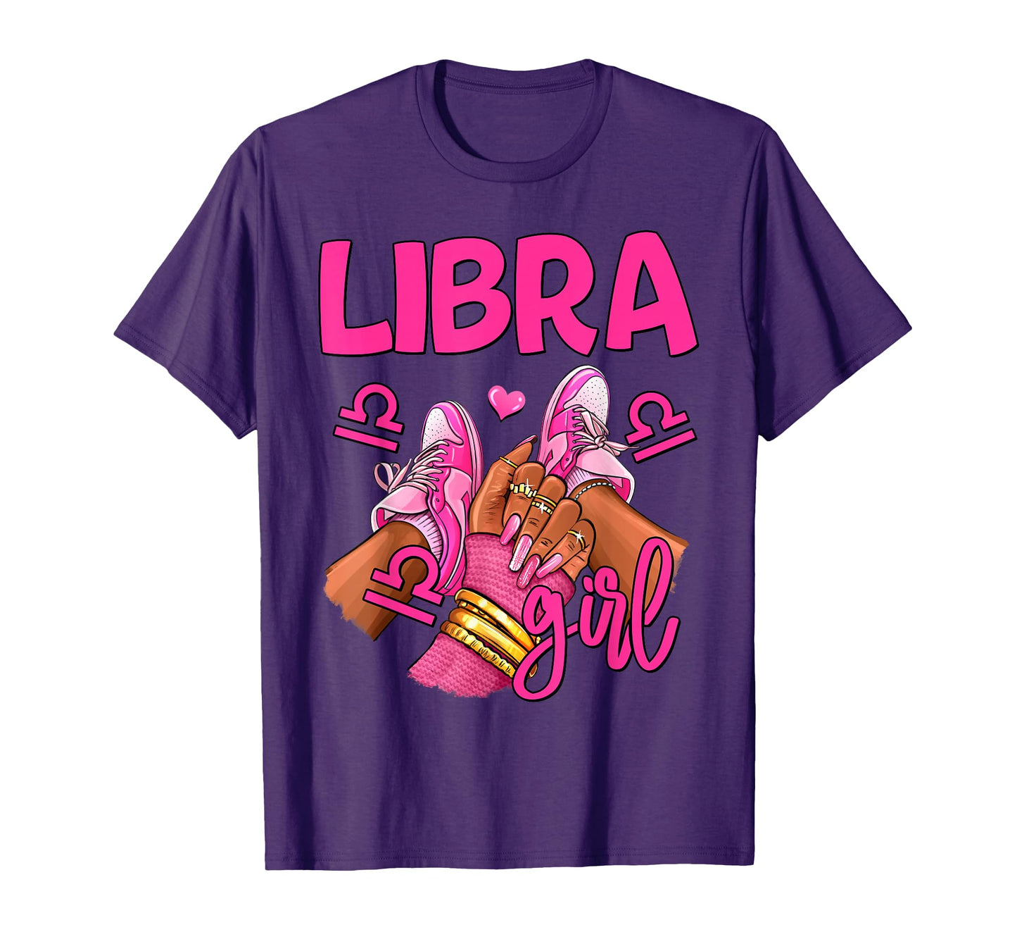 Libra Girl Birthday Queen Women Sneakers Zodiac Sign T-Shirt