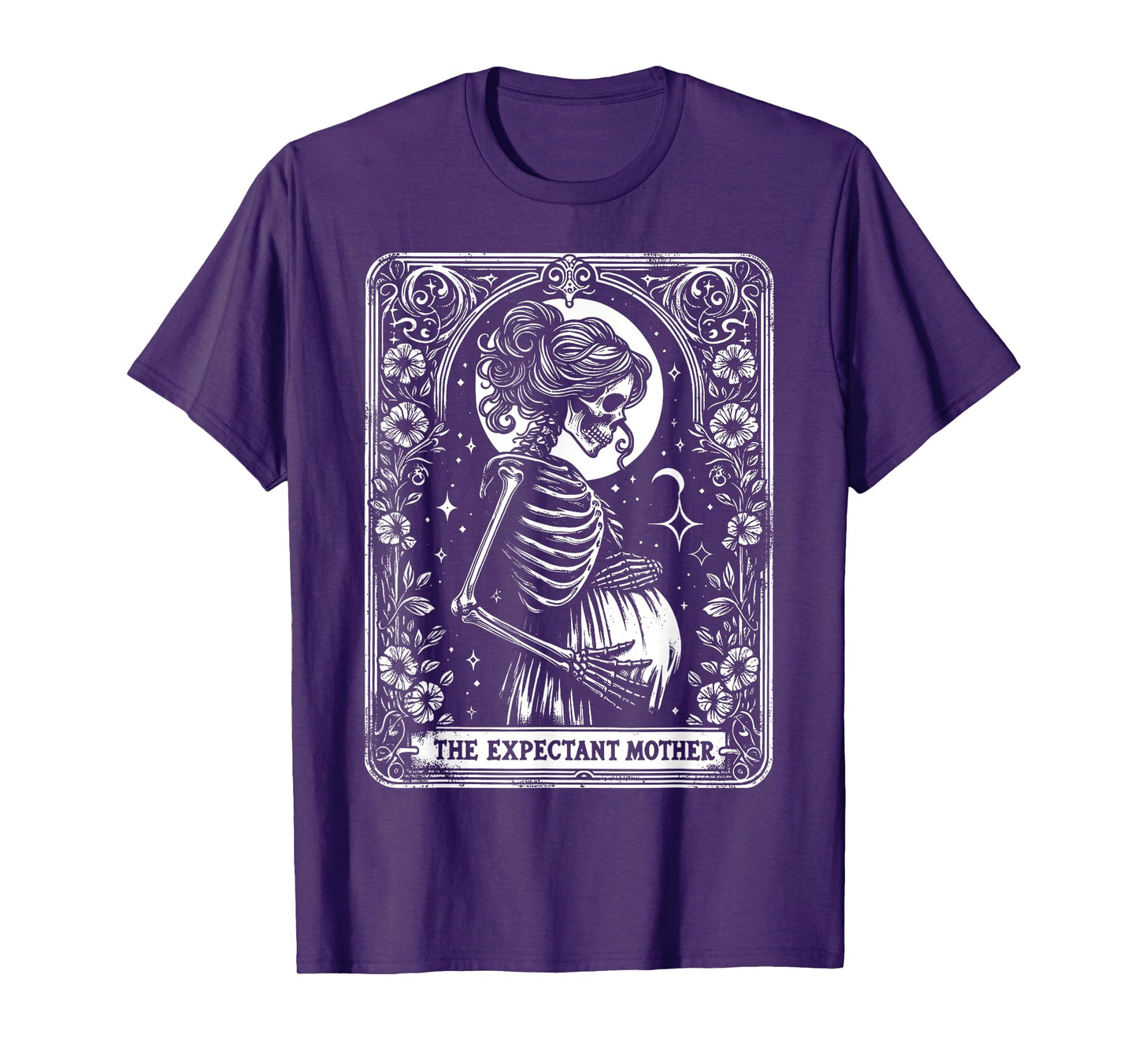 Skeleton Expectant Mother Tarot Card Pregnancy Announcement T-Shirt