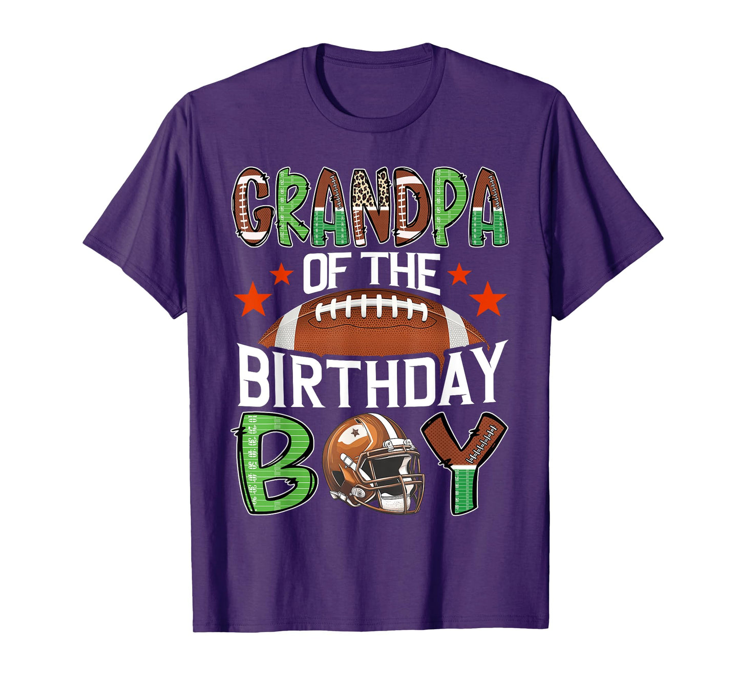 Grandpa Of The Birthday Boy Game Day Football T-Shirt