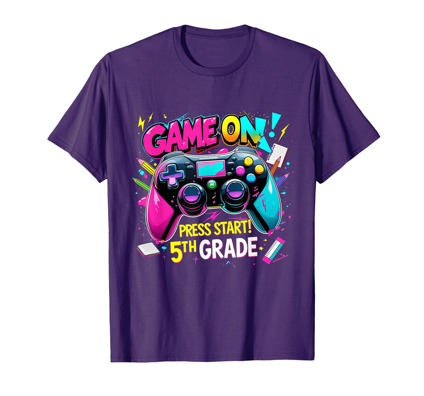 Game On 5th Grade Gamer Back to School Tee T-Shirt