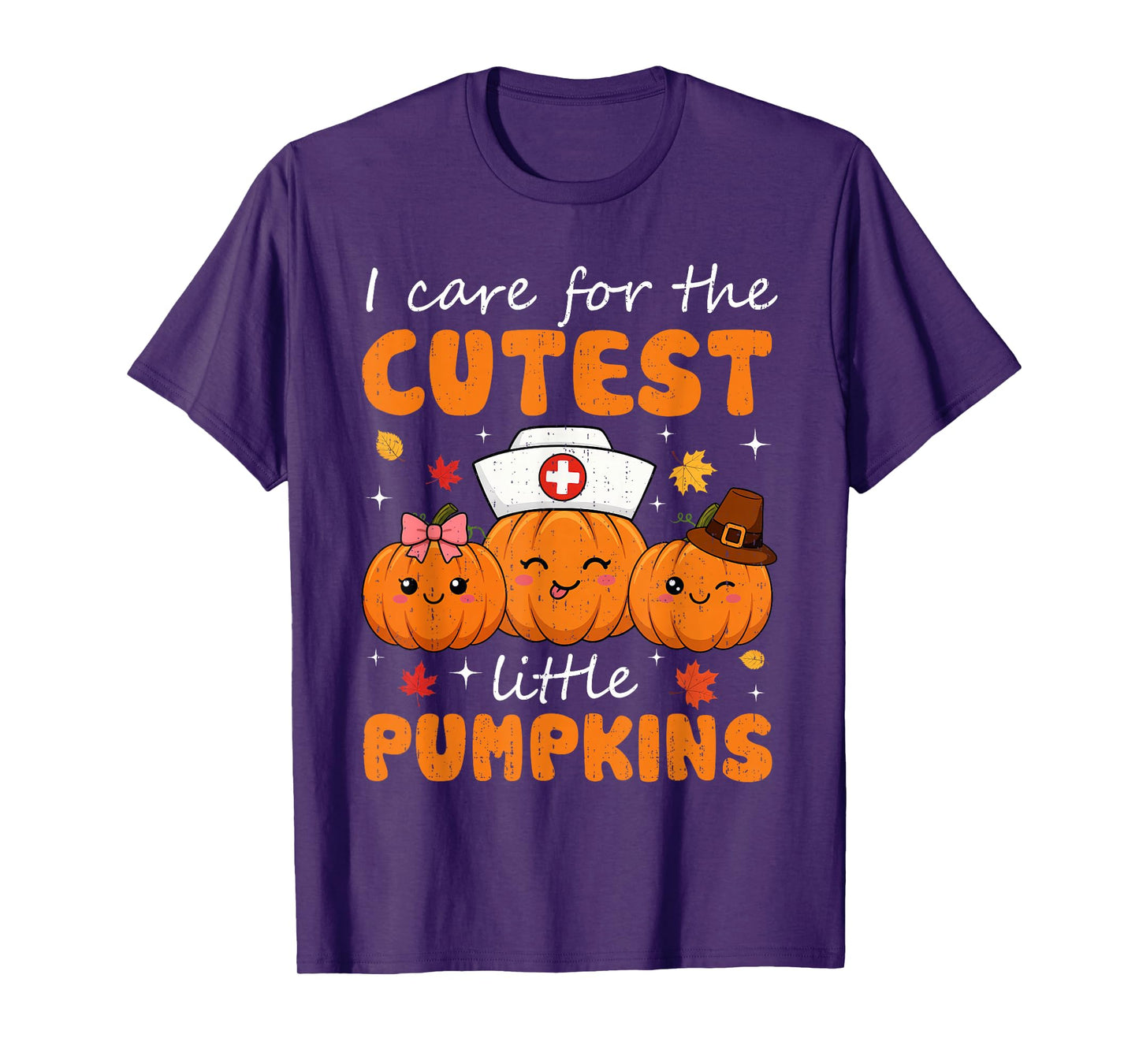 Nurse Pumpkins Halloween Scrub Top Fall Thanksgiving Autumn T-Shirt