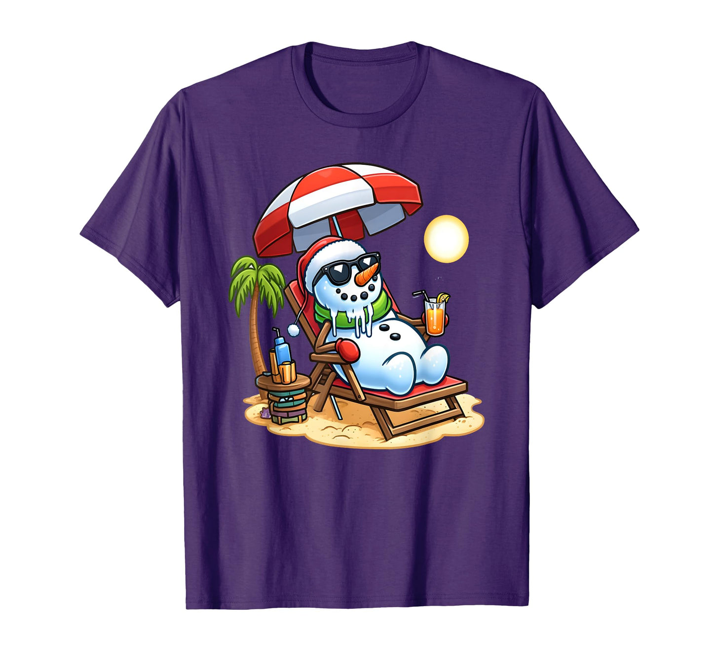 Christmas in July Funny Snowman Summer Fun Beach Holiday T-Shirt