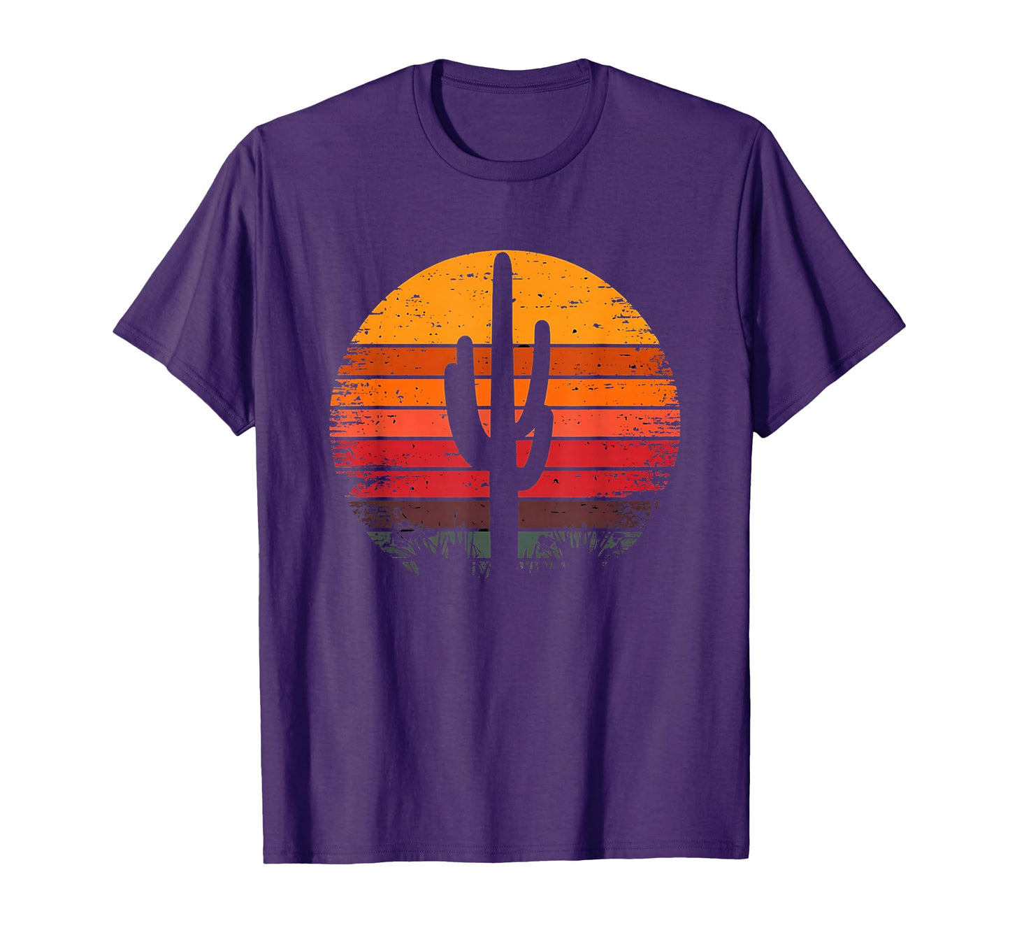 Retro Sunset Saguaro Cactus Vintage Desert Design Graphic T-Shirt