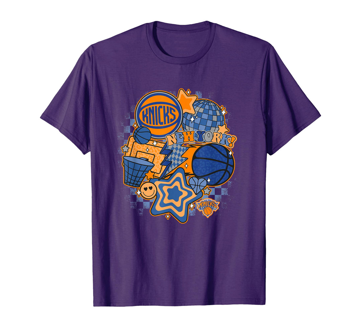 NBA New York Knicks Psychedelic Basketball Collage T-Shirt