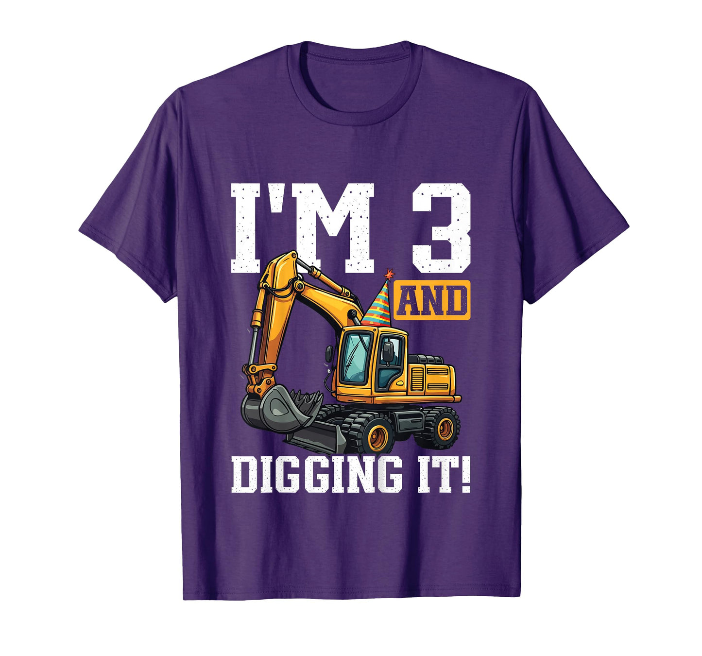 I'm 3 and Digging It Excavator Birthday Party T-Shirt