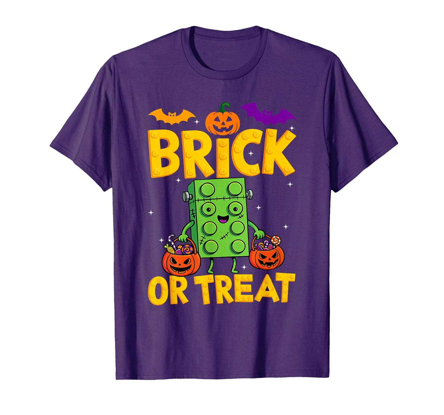 Brick or Treat Halloween Master Builder Blocks Building Kids T-Shirt
