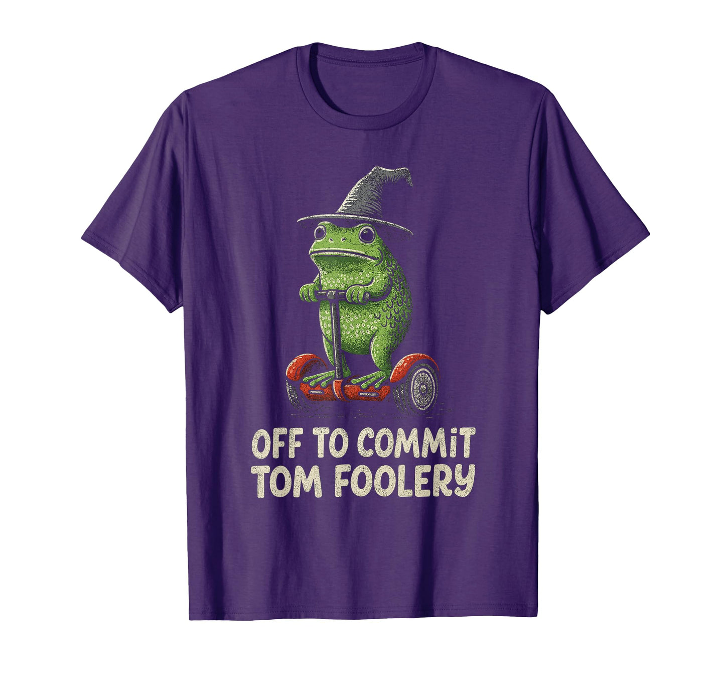 Funny Witch Frog Off to Commit Tom Foolery Humor for Friends T-Shirt