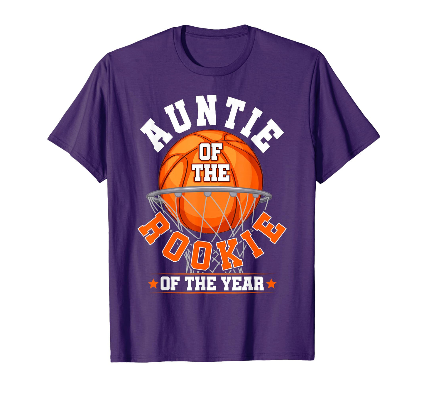 Auntie of Rookie 1st Birthday Basketball Family Matching T-Shirt